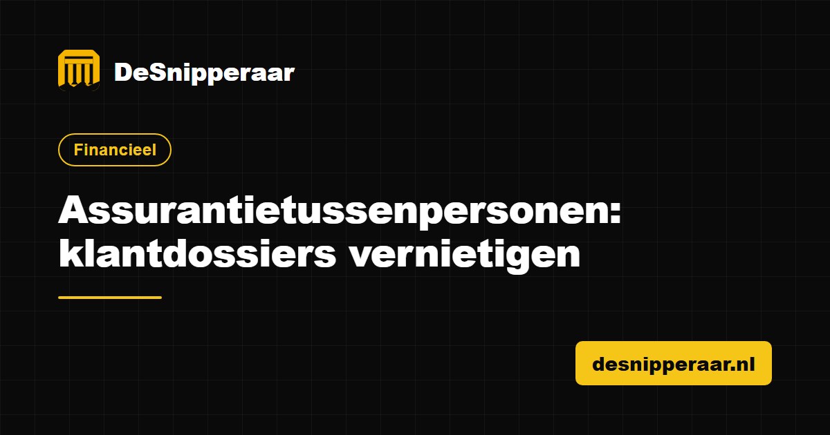 Polisdossiers en klantgegevens van een assurantietussenpersoon klaar voor vertrouwelijke vernietiging