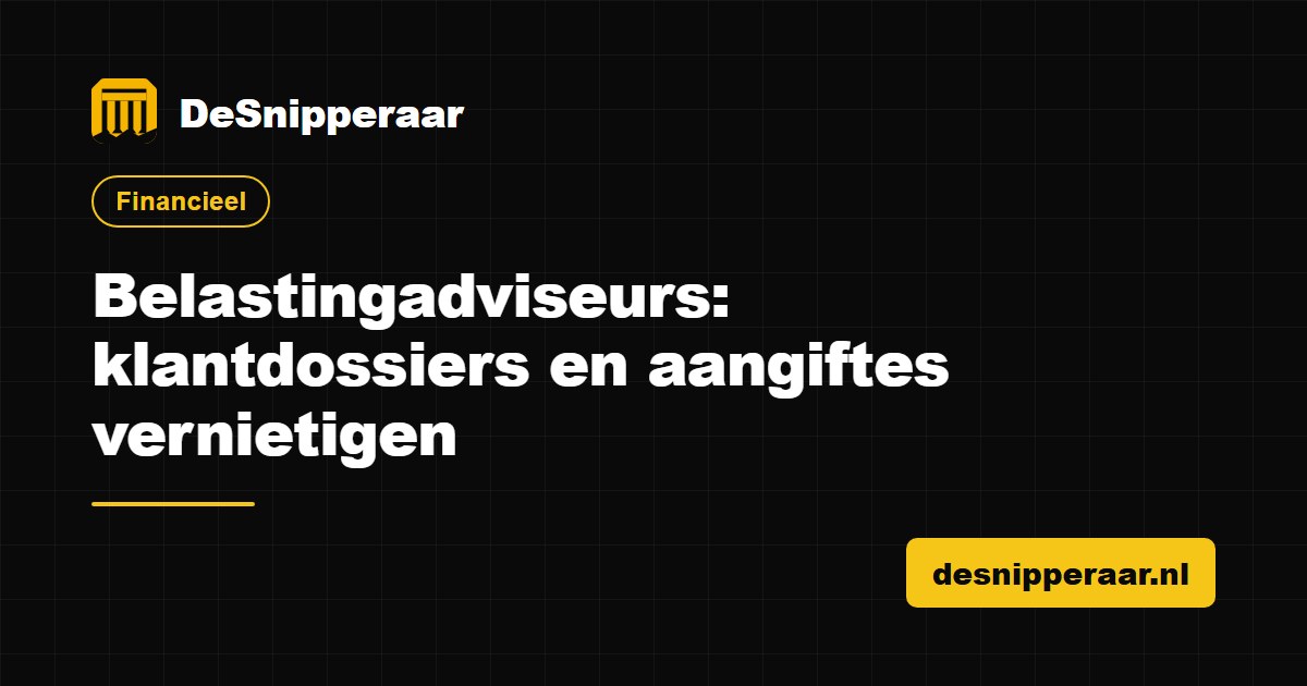 Aangiftes en fiscale klantdossiers van een belastingadviseur klaar voor vertrouwelijke vernietiging