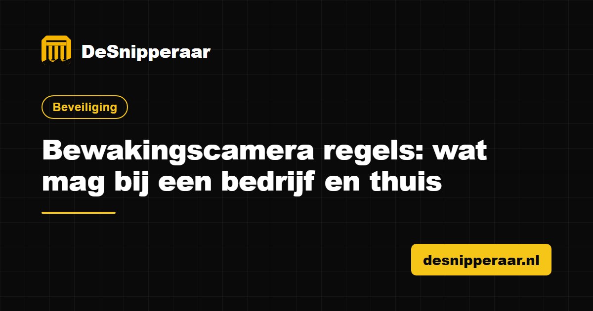 Bewakingscamera regels bij een bedrijf en thuis onder de AVG