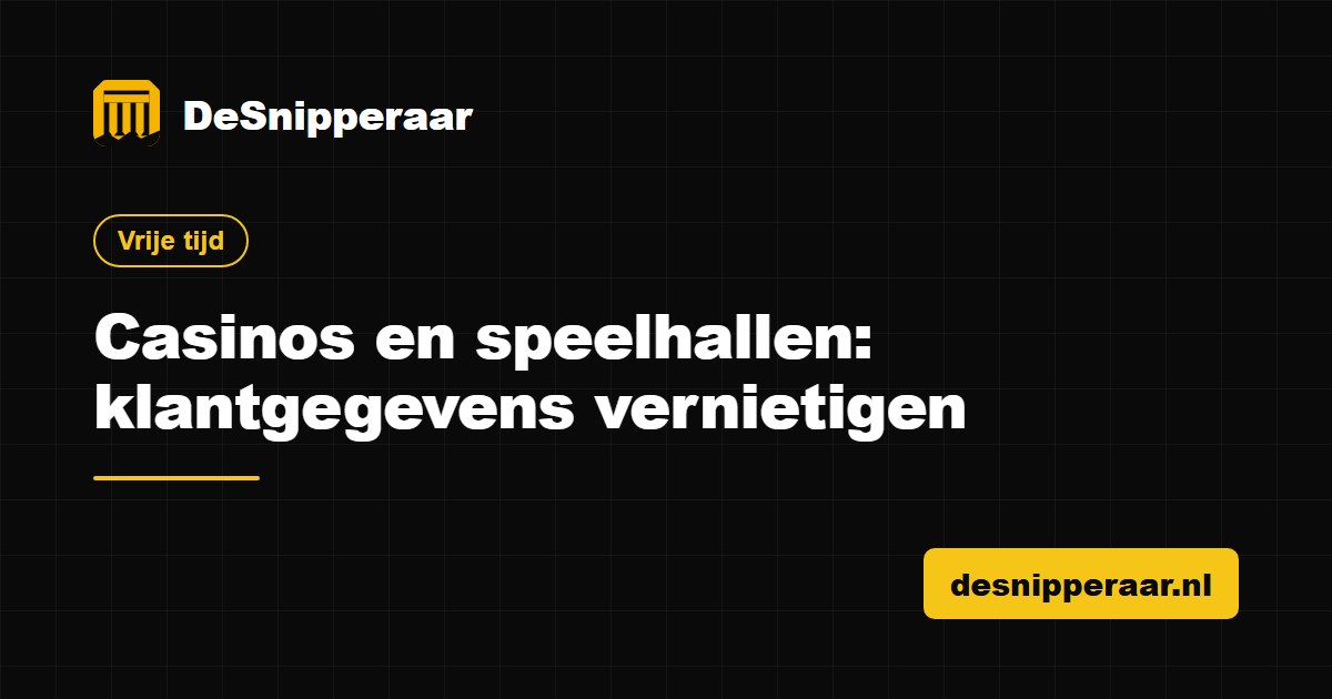 Klantgegevens en camerabeelden van een casino en speelhal klaar voor vertrouwelijke vernietiging