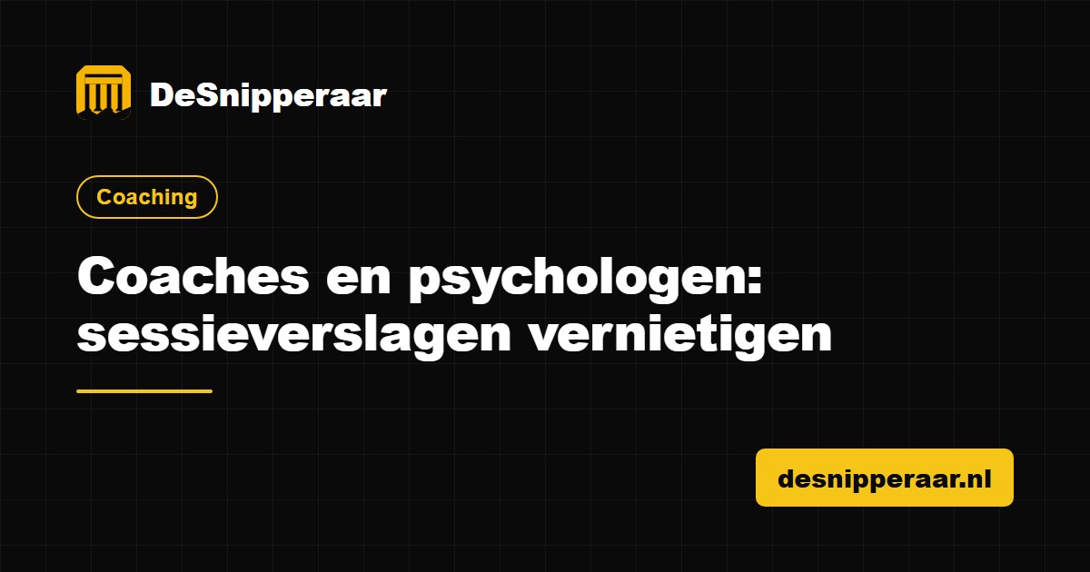 Sessieverslagen en clientdossiers van een coach en psycholoog klaar voor vertrouwelijke vernietiging