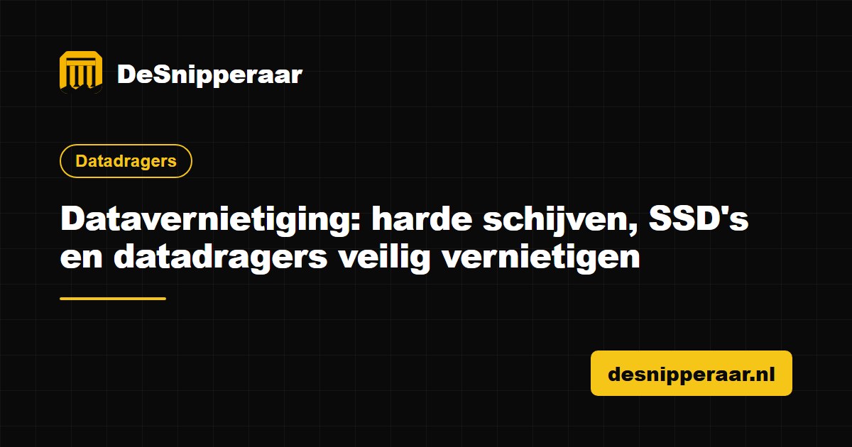 Harde schijven en datadragers klaar voor datavernietiging