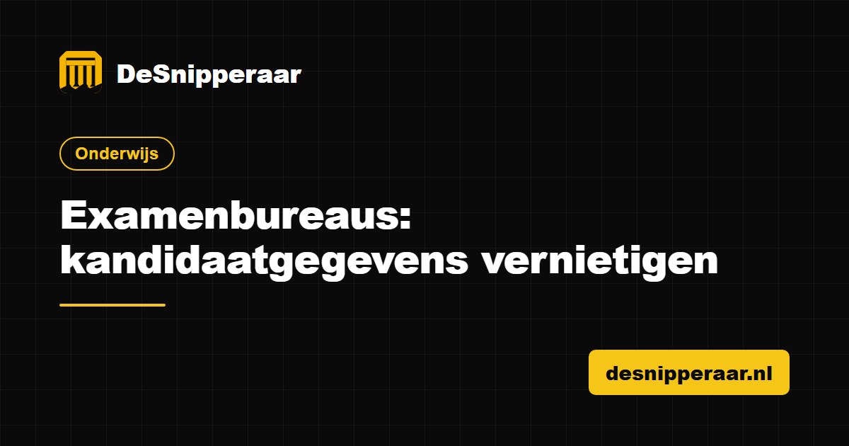 Kandidaatgegevens en examenwerk van een examenbureau klaar voor vertrouwelijke vernietiging