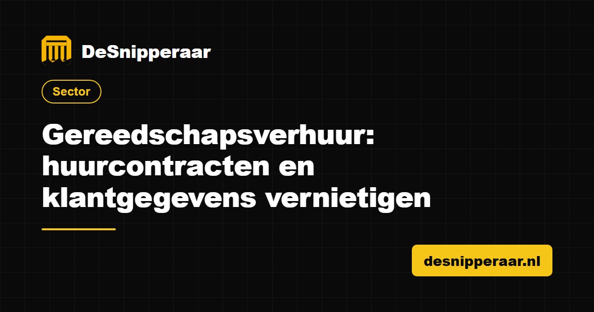 Huurcontracten en klantgegevens van een gereedschapsverhuur klaar voor vertrouwelijke vernietiging