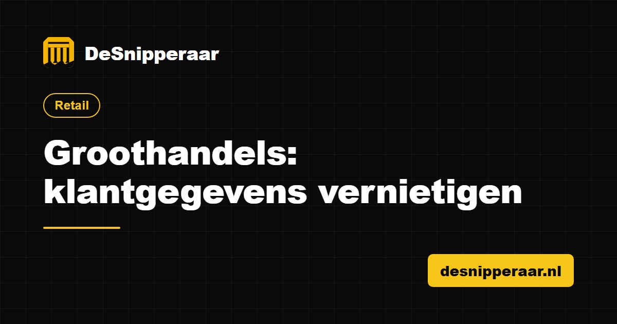 Klantadministratie en bestelhistorie van een groothandel klaar voor vertrouwelijke vernietiging