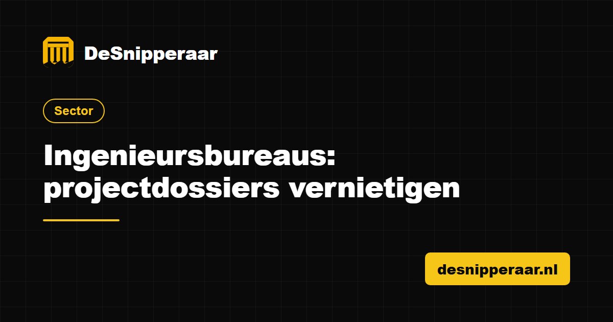 Projectdossiers, technische tekeningen en berekeningen van een ingenieursbureau klaar voor vertrouwelijke vernietiging