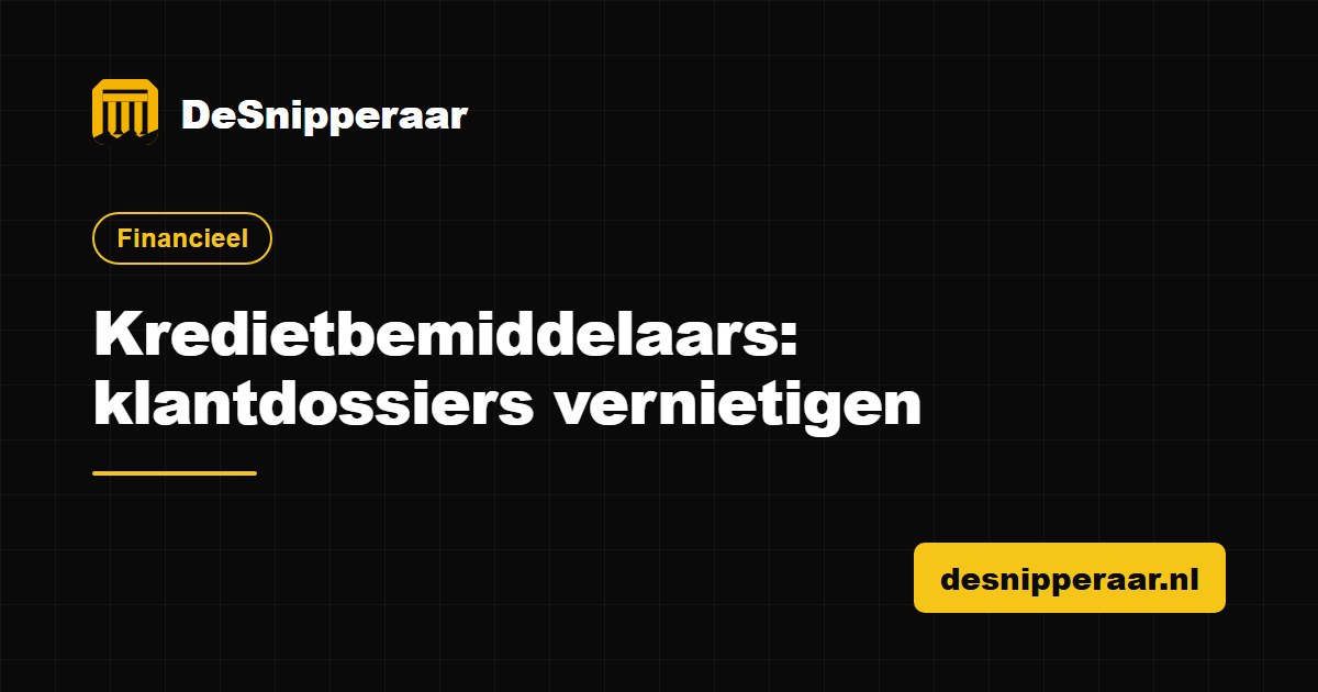 Kredietaanvragen en inkomensgegevens van een kredietbemiddelaar klaar voor vertrouwelijke vernietiging