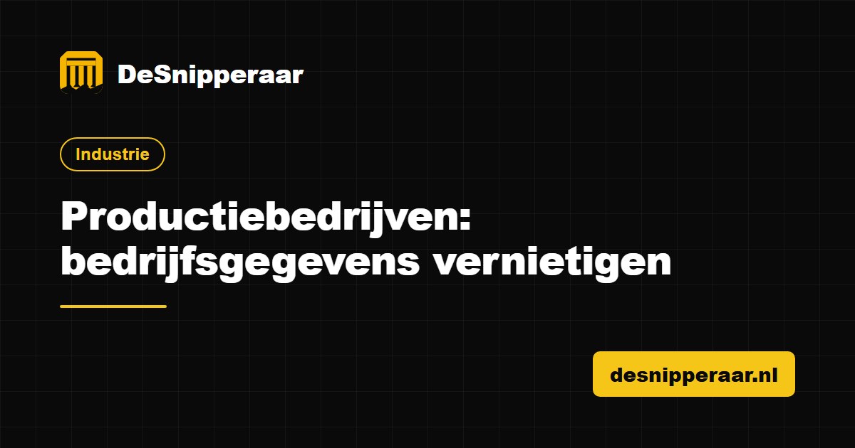 Personeels-, R&D- en ordergegevens van een productiebedrijf klaar voor vertrouwelijke vernietiging