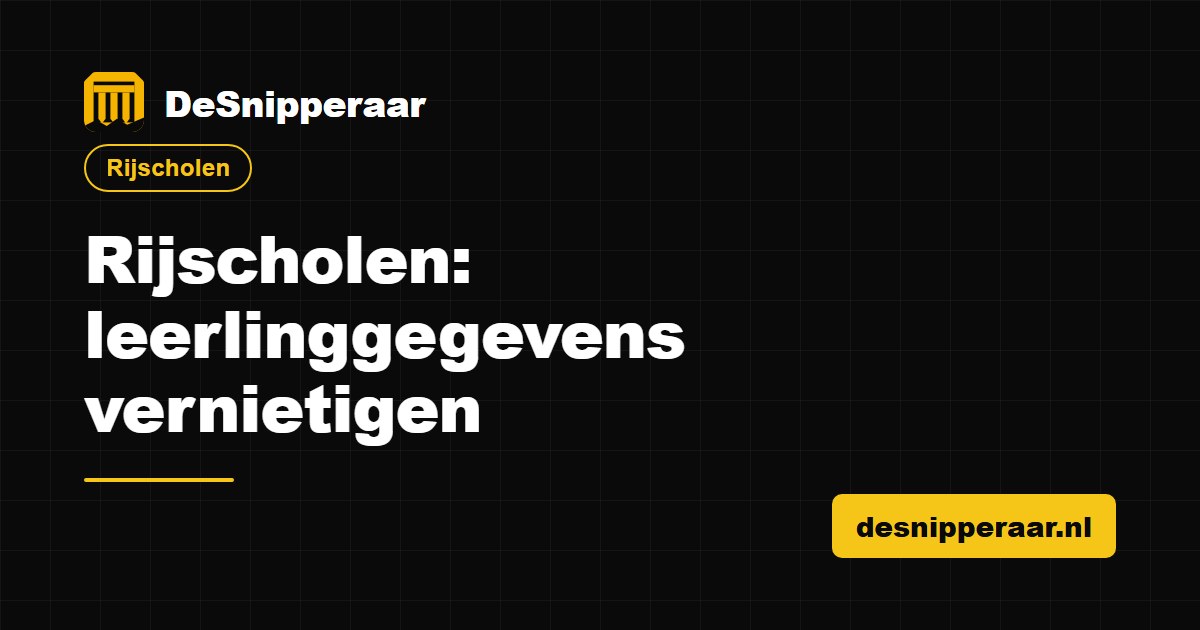 Lesdossiers en leerlinggegevens van een rijschool klaar voor vertrouwelijke vernietiging