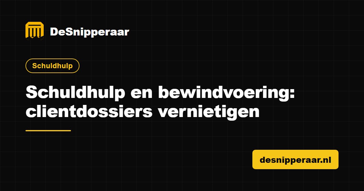 Clientdossiers van een schuldhulpverlener en bewindvoerder klaar voor vertrouwelijke vernietiging