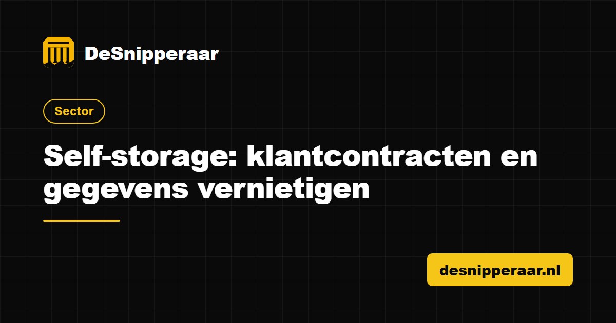 Huurcontracten en klantgegevens van een self-storage bedrijf klaar voor vertrouwelijke vernietiging