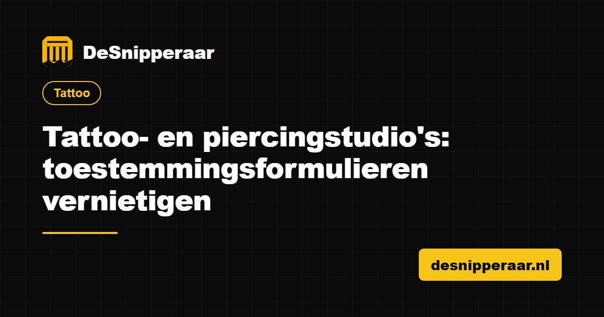 Toestemmingsformulieren met gezondheidsvragen van een tattoostudio klaar voor vertrouwelijke vernietiging