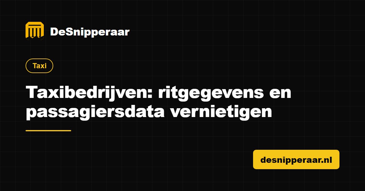 Ritgegevens en passagiersdata van een taxibedrijf klaar voor vertrouwelijke vernietiging