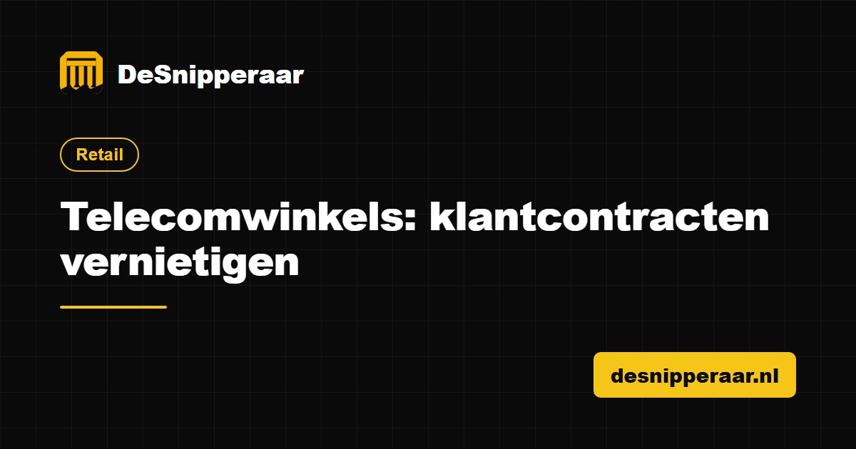 Abonnementscontracten en inruiltoestellen van een telecomwinkel klaar voor vertrouwelijke vernietiging