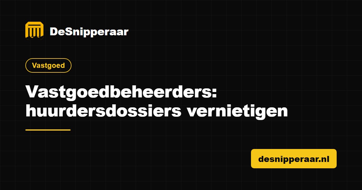 Huurdersdossiers van een vastgoedbeheerder klaar voor vertrouwelijke vernietiging