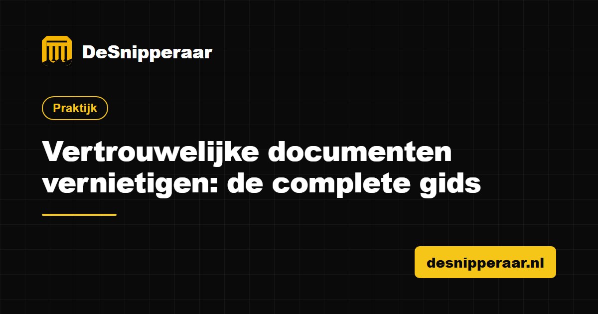 Stapel vertrouwelijke documenten klaar om veilig te worden vernietigd