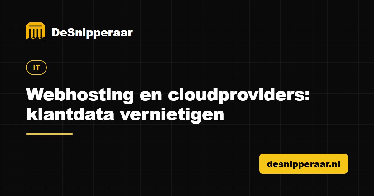 Servers, schijven en klantdata van een hostingprovider klaar voor vertrouwelijke vernietiging